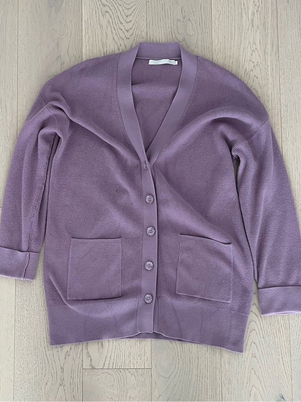 Lilac Button-Front V-Neck Women's Cardigan